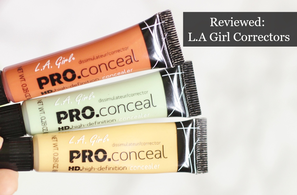 L.A Girl Pro Conceal Correctors in Yellow, Orange and Green review and swatch
