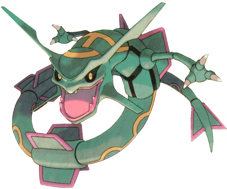 rayquaza, zinnia, and mega rayquaza (pokemon and 1 more) drawn by