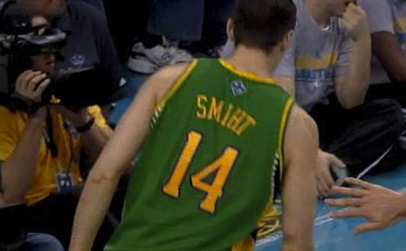 Jason Smith New Orleans Hornets misspelled jersey