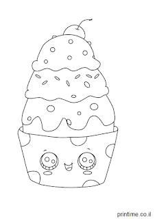 דפי צביעה חמודים גלידות