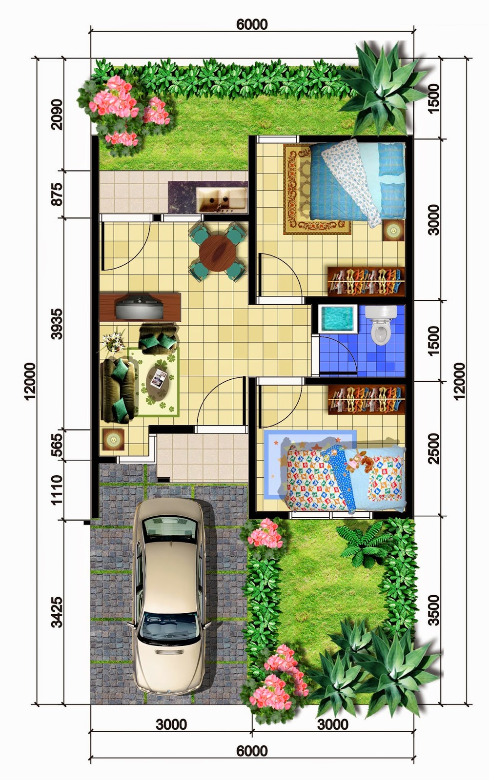 69 Desain Rumah  Minimalis Ukuran  6x12  Desain Rumah  