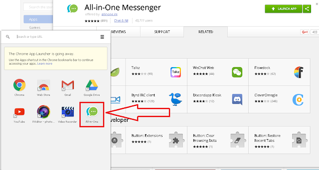 فتح جميع تطبيقات الدردشة على المتصفح مع إضافة All in One Messenger