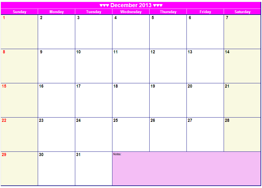 Designs by Gee: 2013 Monthly Printable Calendar