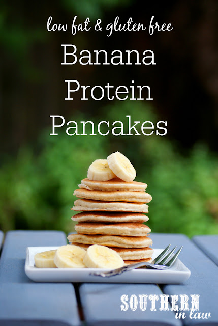 Low Fat Banana Protein Pancakes Recipe - low fat, gluten free, high protein, sugar free, clean eating, protein powder, healthy