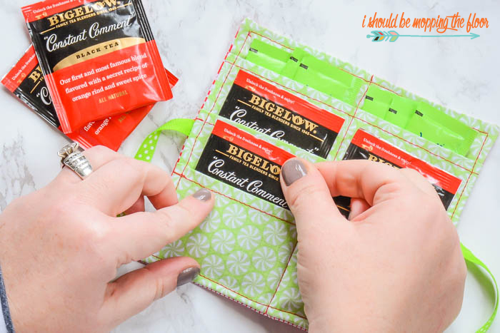 Travel Tea Bag Caddy | Sew this sweet little "tea wallet" to take your tea bags along every where you go.