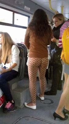 Straßenbahn lustige Kleidung Frau - braune Leggings