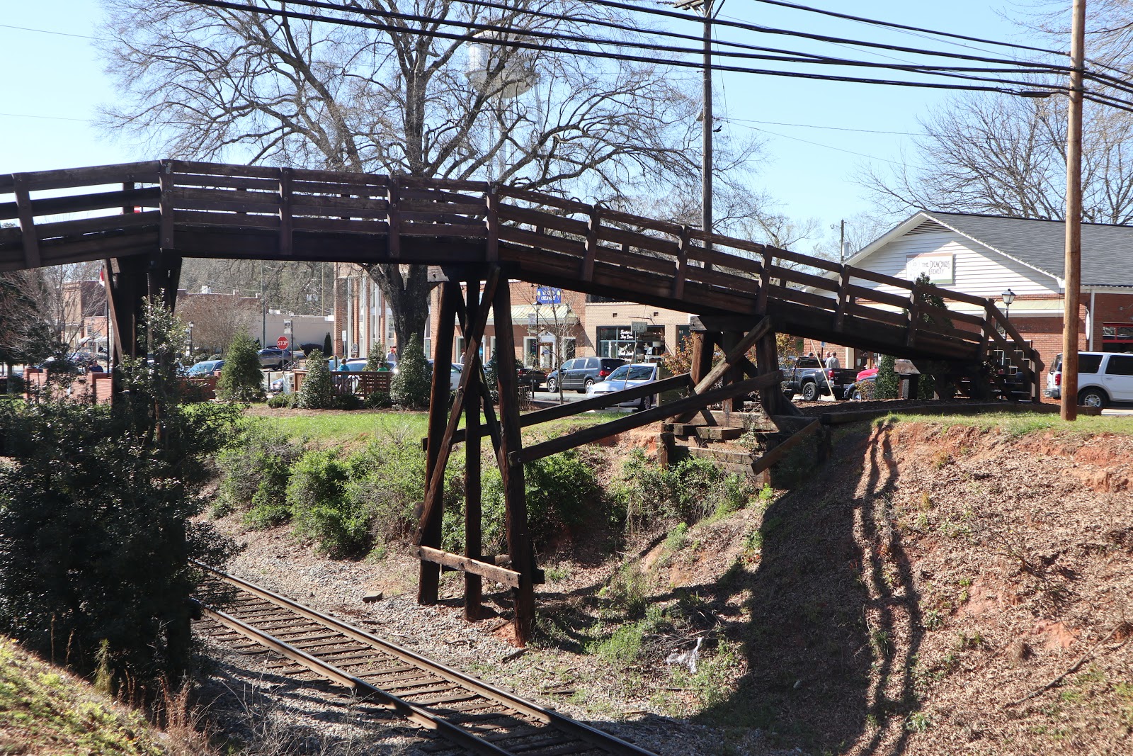 The Model Railroader's Notebook Wooden Pedestrian Bridge over Railroad