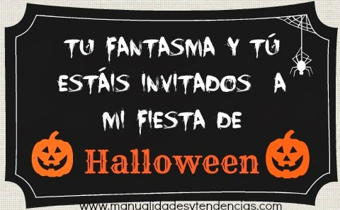 invitación para fiesta de Halloween imprimible y gratuita / free printable Halloween party invitation