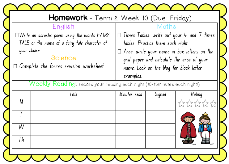 Homework oh homework poem printable picture
