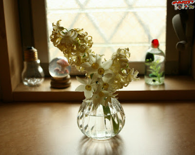 水仙とヒヤシンスの花瓶