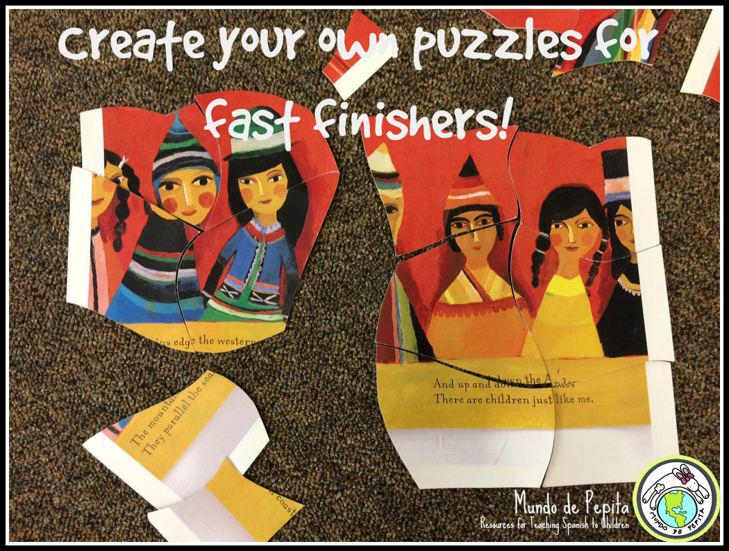 Fast Finisher Activities for Elementary Spanish Class Mundo de Pepita