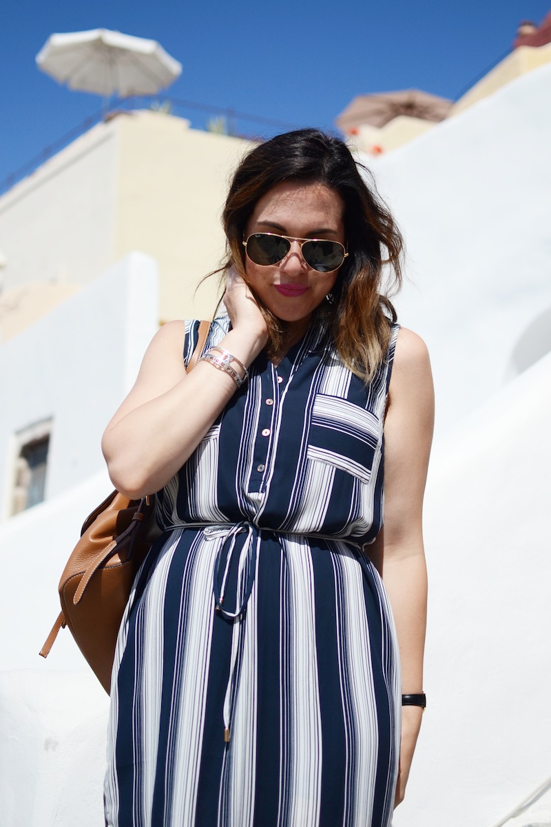 Le Chateau stripe dress Summer 2016 Vancouver fashion blogger travel Santorini Greece outfit ideao