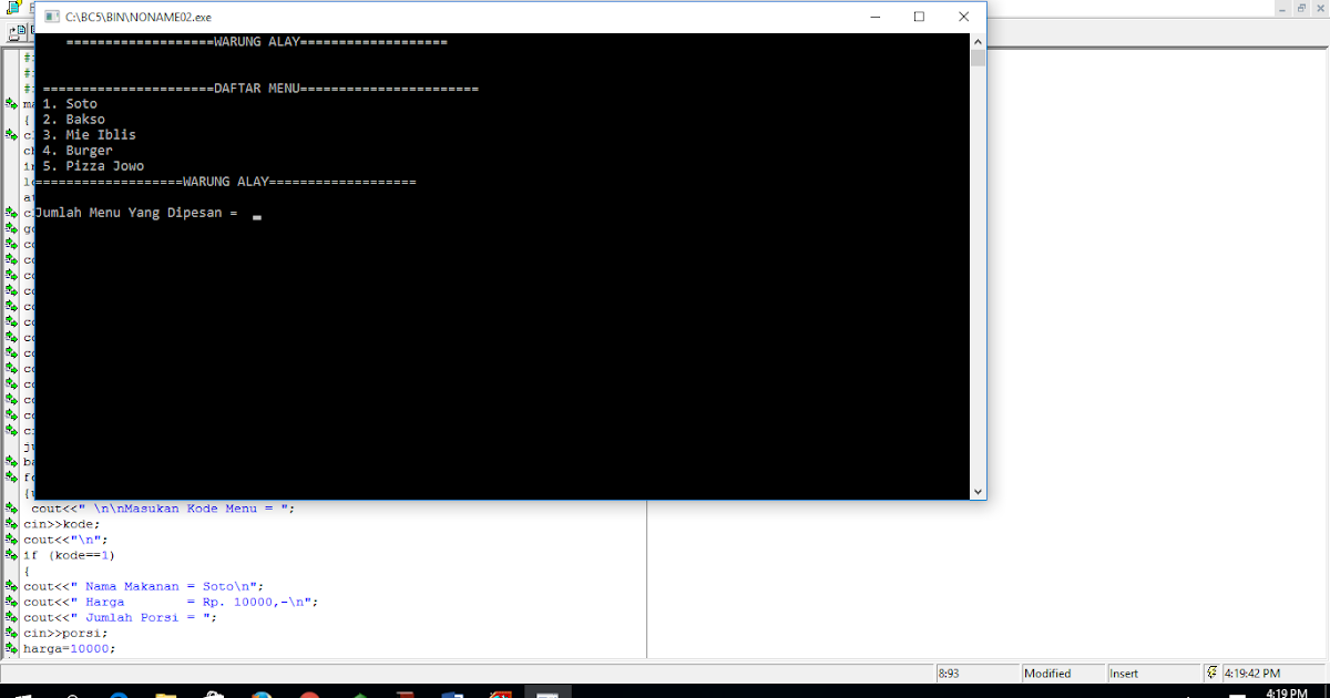 coding menu makanan ~ Blognya Meira