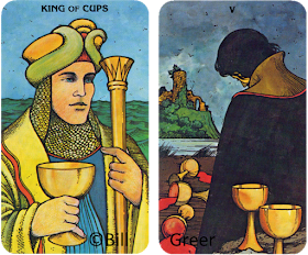 Morgan Greer Tarot Five of Cups King of Cups