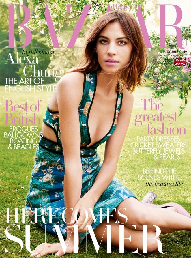 Alexa Chung covers Harper's Bazaar UK July 2015