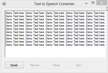 Text to Speech Converter in C# Windows Form Application