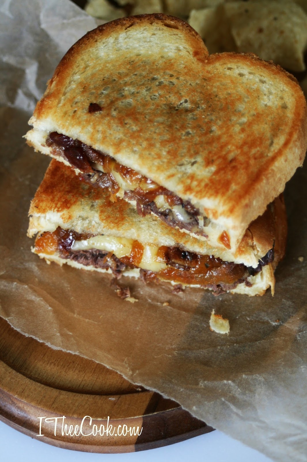 I Thee Cook BBQ Brisket Grilled Cheese with Bacon Jam