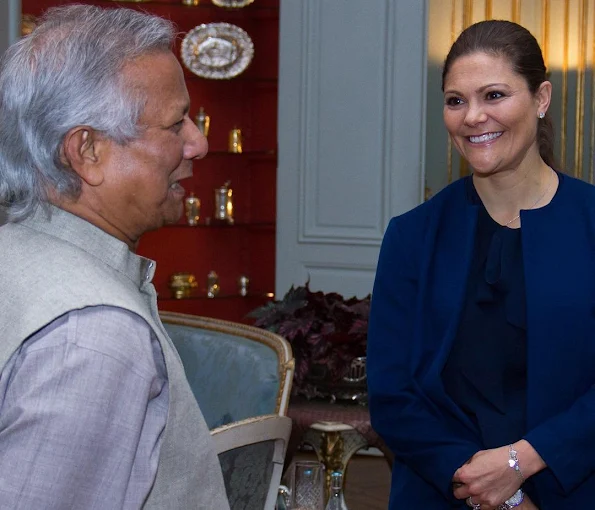  Crown Princess Victoria wore By Malene Birger top and coat, By Malene Birger pumps, Ebba Brahe Sliced diamond long earrings