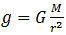 Rumus kuat medan gravitas atau percepatan gravitasi suatu benda