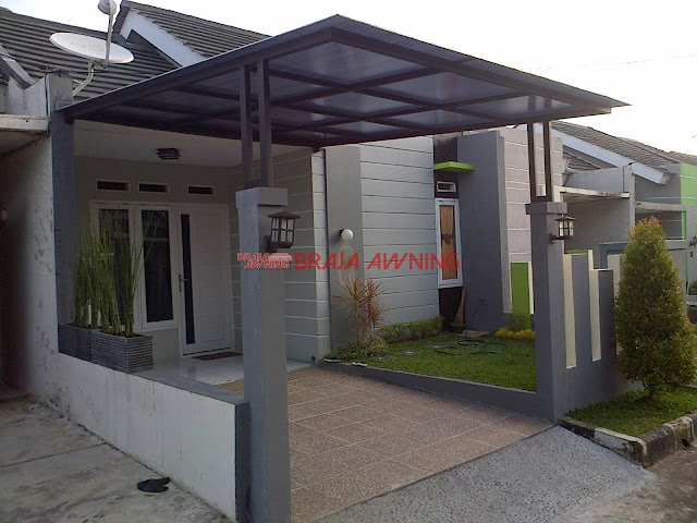 Model kanopi polikarbonat untuk garasi mobil dan teras rumah