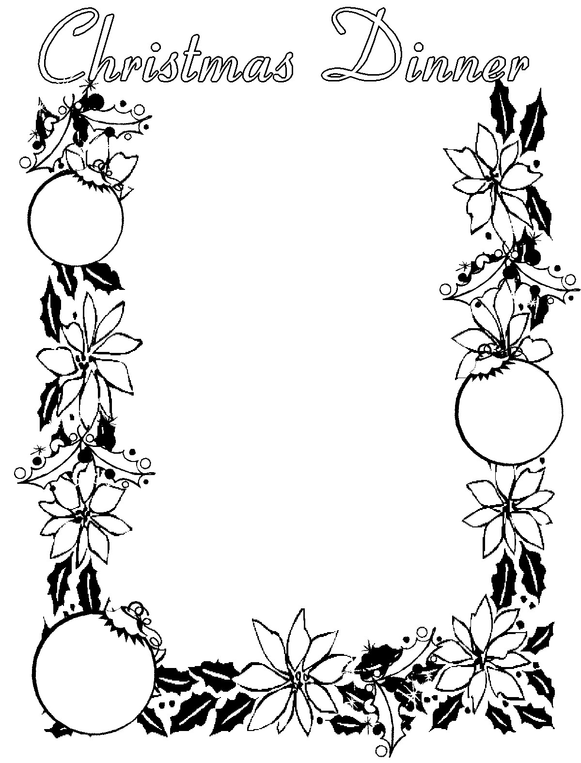 free black and white christmas clipart borders - photo #32