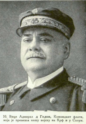 Vice-Admiral de Gueydon, Commandant of the Fleet, who directed the transport of the Serbian Army to Corfu and Salonica.