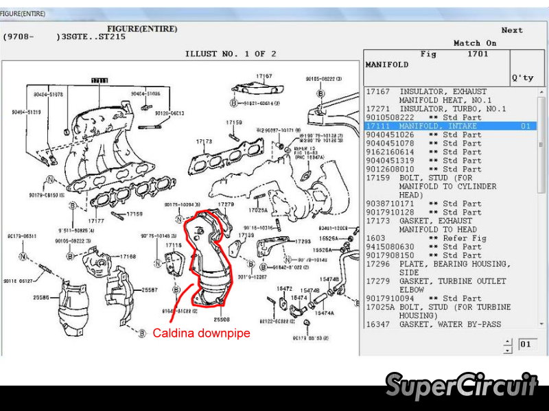 SUPERCIRCUIT Exhaust Pro Shop Toyota Caldina GT4 (ST246) Turbo