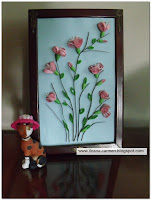 Quilling Picture with Pink Spring Tree Flowers