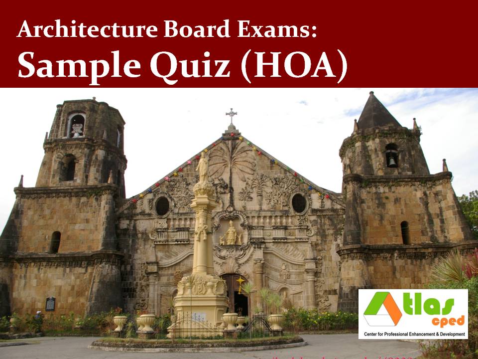 Architecture Sample Quiz 13 (HOAPhilippines) ATLAS CDC Review Center