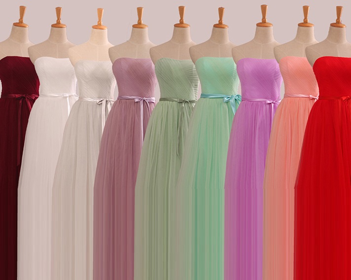 9-Colors Tutu Lace Bridesmaids Maxi Dress