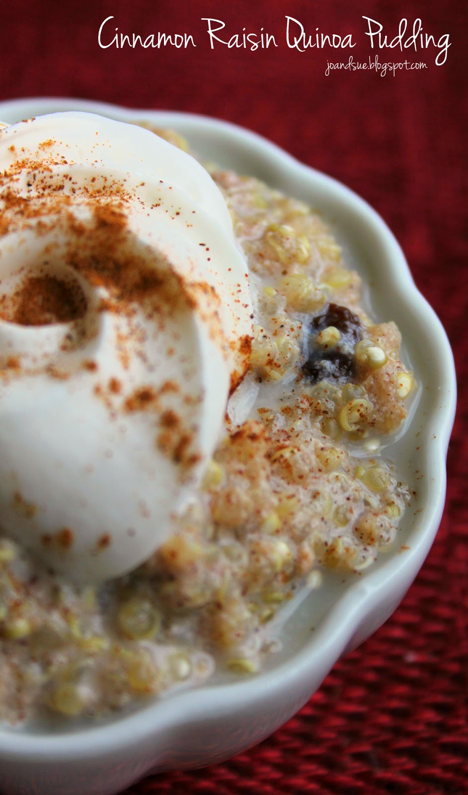 Jo and Sue Cinnamon Raisin Quinoa Pudding
