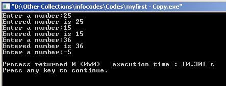 Accept and display a number unit enter a negative number in c
