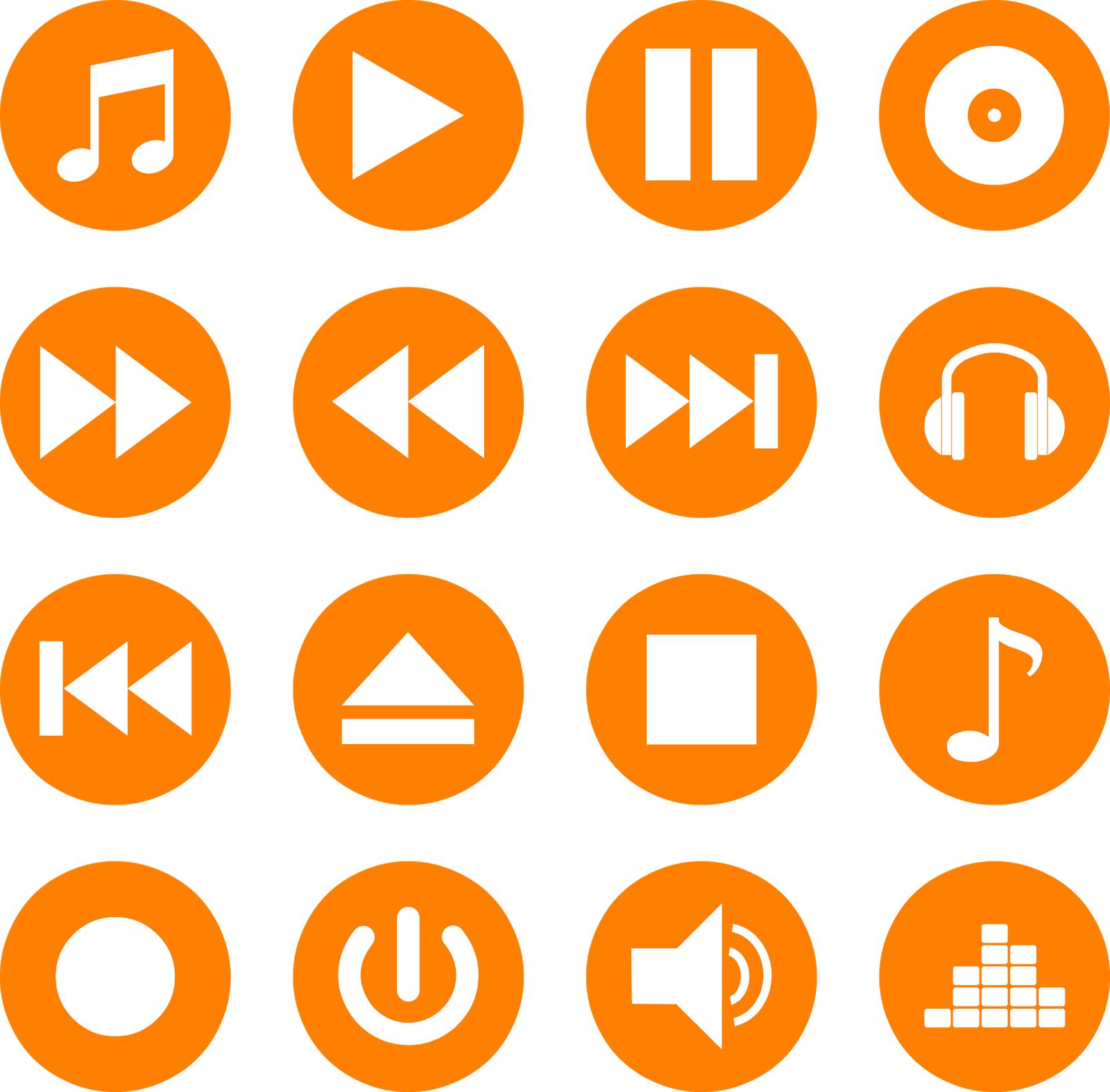 Download Music Player Icons Vector Color Set Svg Eps Png Psd Ai El Fonts Vectors