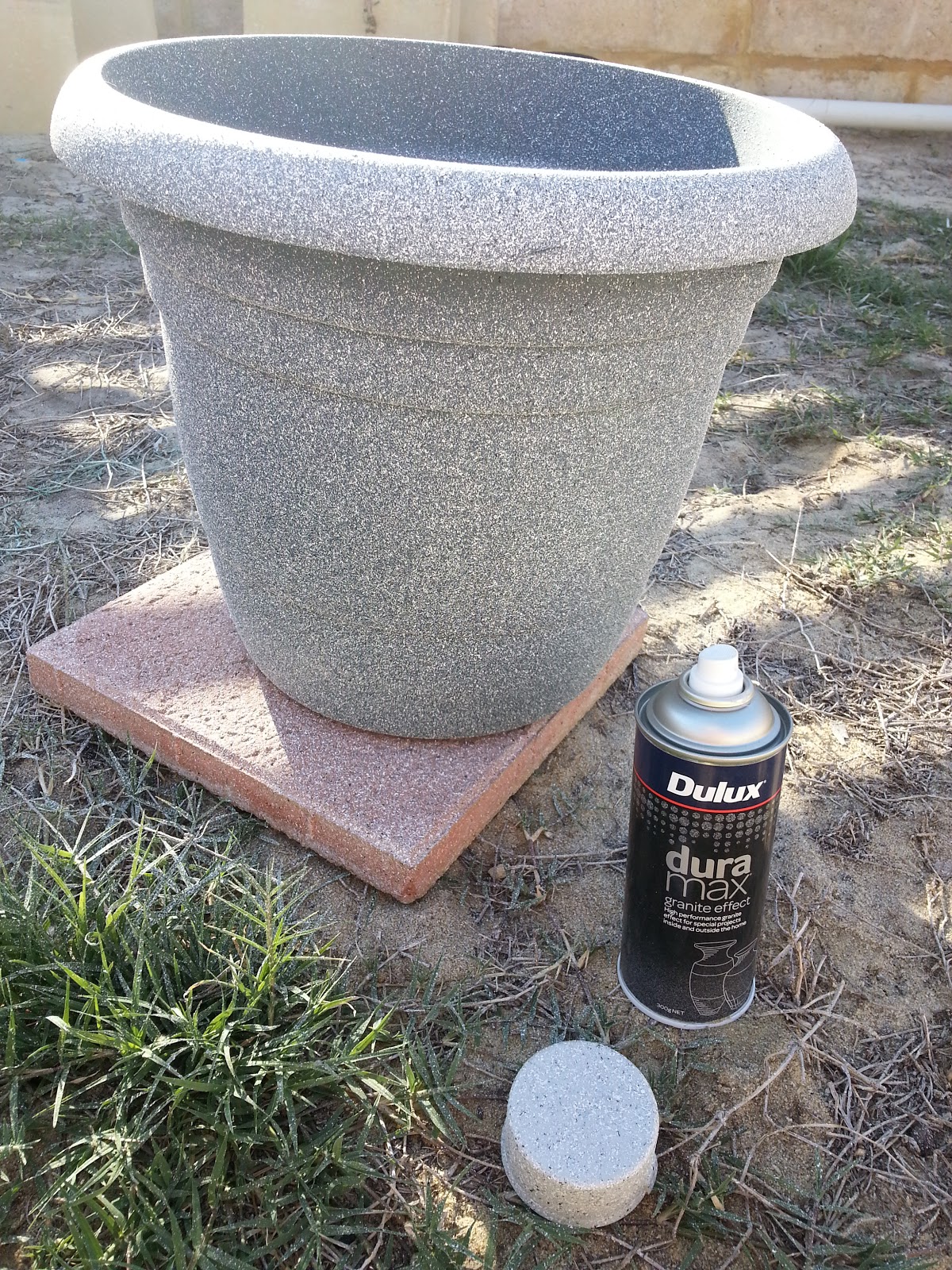 Jarrah Jungle DIY Plastic Pots + Spray Paint = Granite Look Pots