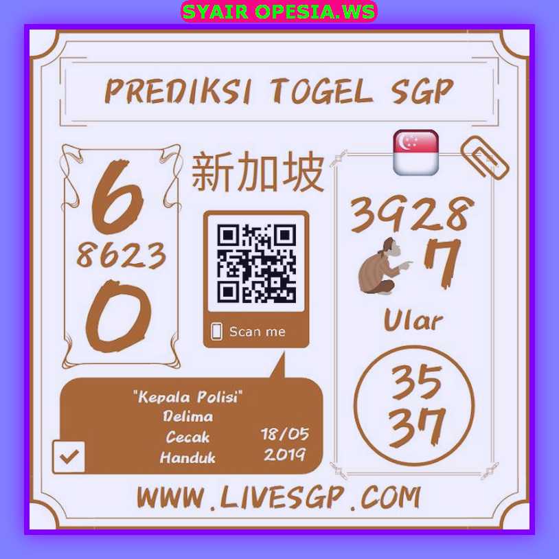 Kode syair sgp hari sabtu 18 Mei 2019 GOsyair SEDIA KODE