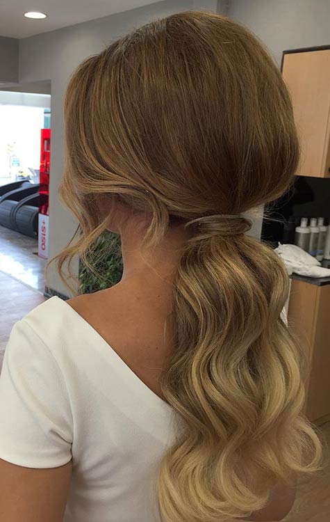 ELEGANT, LOW PONYTAIL prom hairstyles ELEGANT, LOW PONYTAIL prom hairstyles