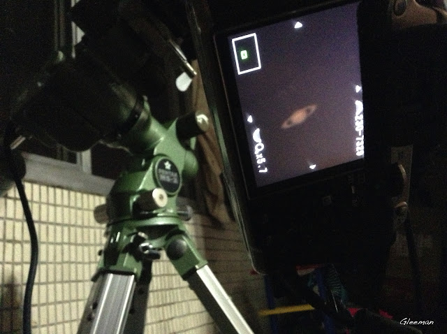 今年土星環的傾角還算蠻明顯的/ 目鏡擴大攝影/Pentax 75SDHF Takahashi 2x巴羅鏡＋Baader MarkIII 8-24 目鏡（使用約9mm~10mm焦段）@Pentax K5