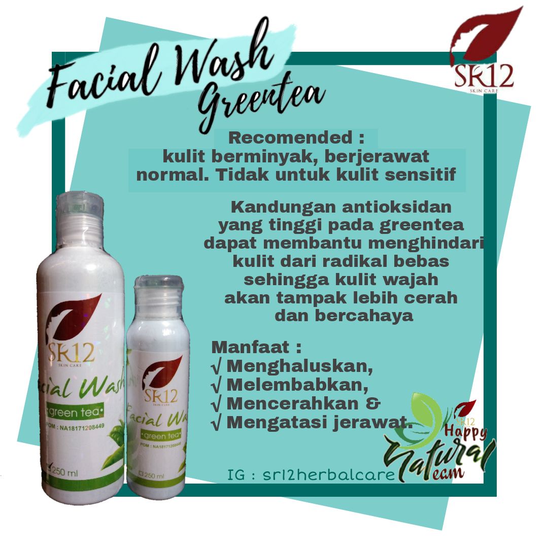 Facial Wash Green Tea SR12 Skincare Herbal