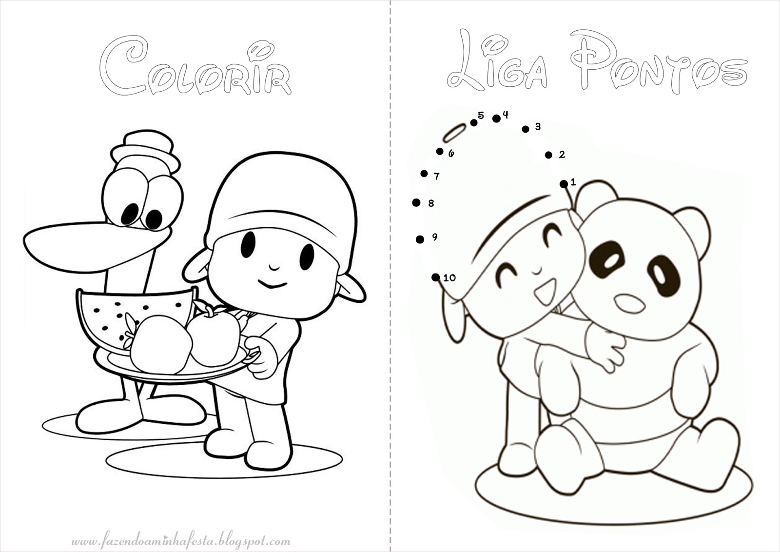 Desenhos de Pocoyo para colorir - Páginas para impressão grátis