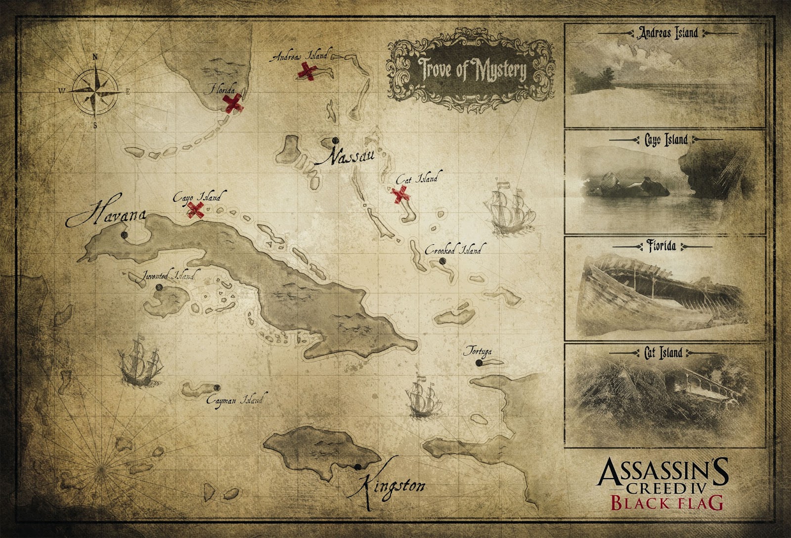 Assassin's Creed IV Black Flag Mapa, infógrafo, imagens e novas