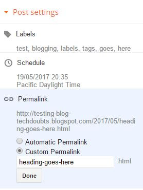 How to customize permalink in blogger posts