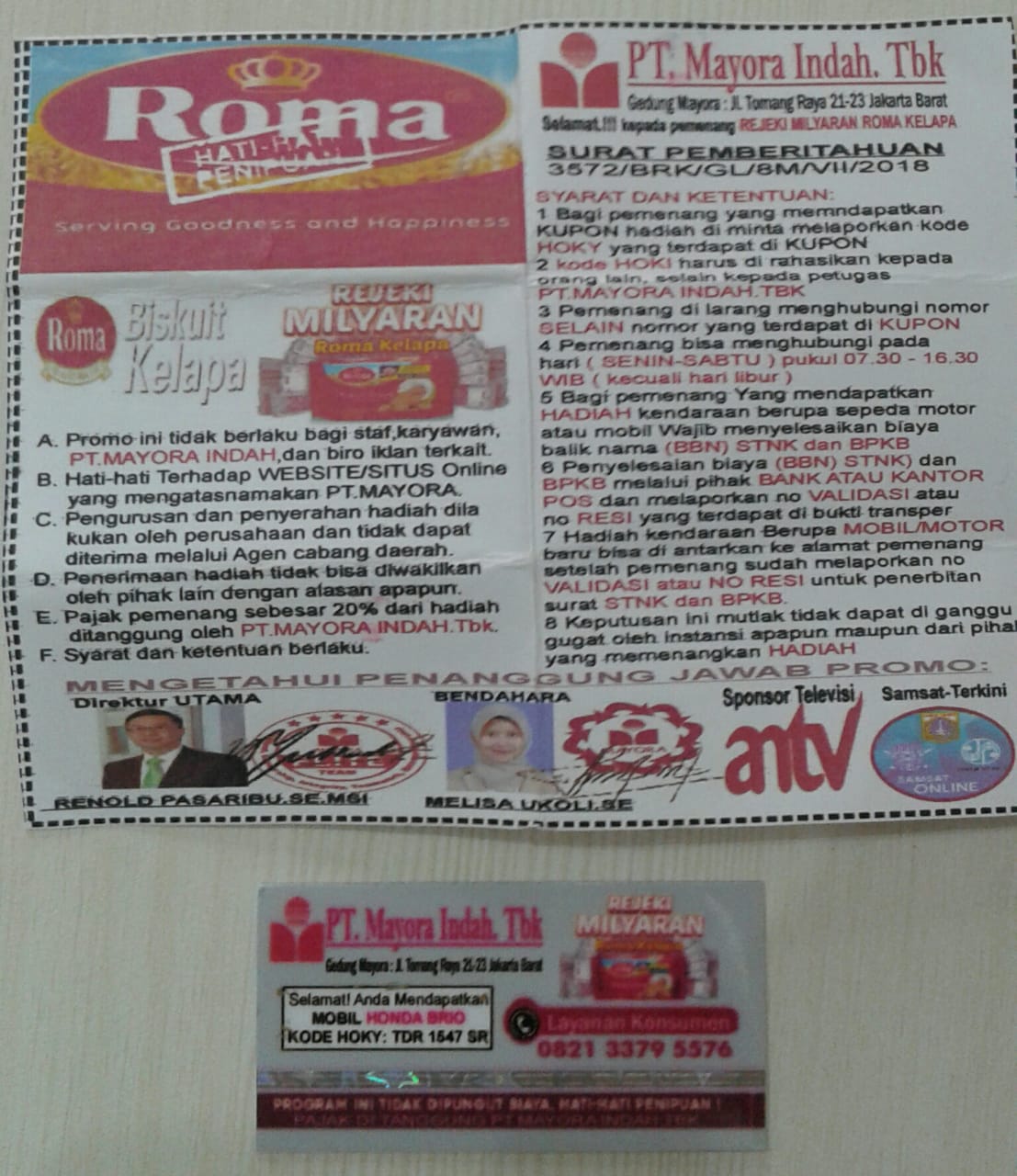 Nomor Telepon Layanan Konsumen Pt Mayora Indah Tbk Seputar Nomor