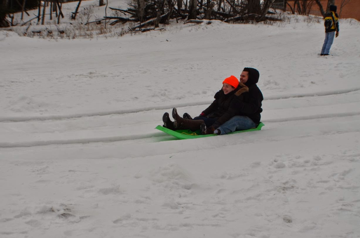 Time for couples to sled together. (Photo by Trisha Field)
