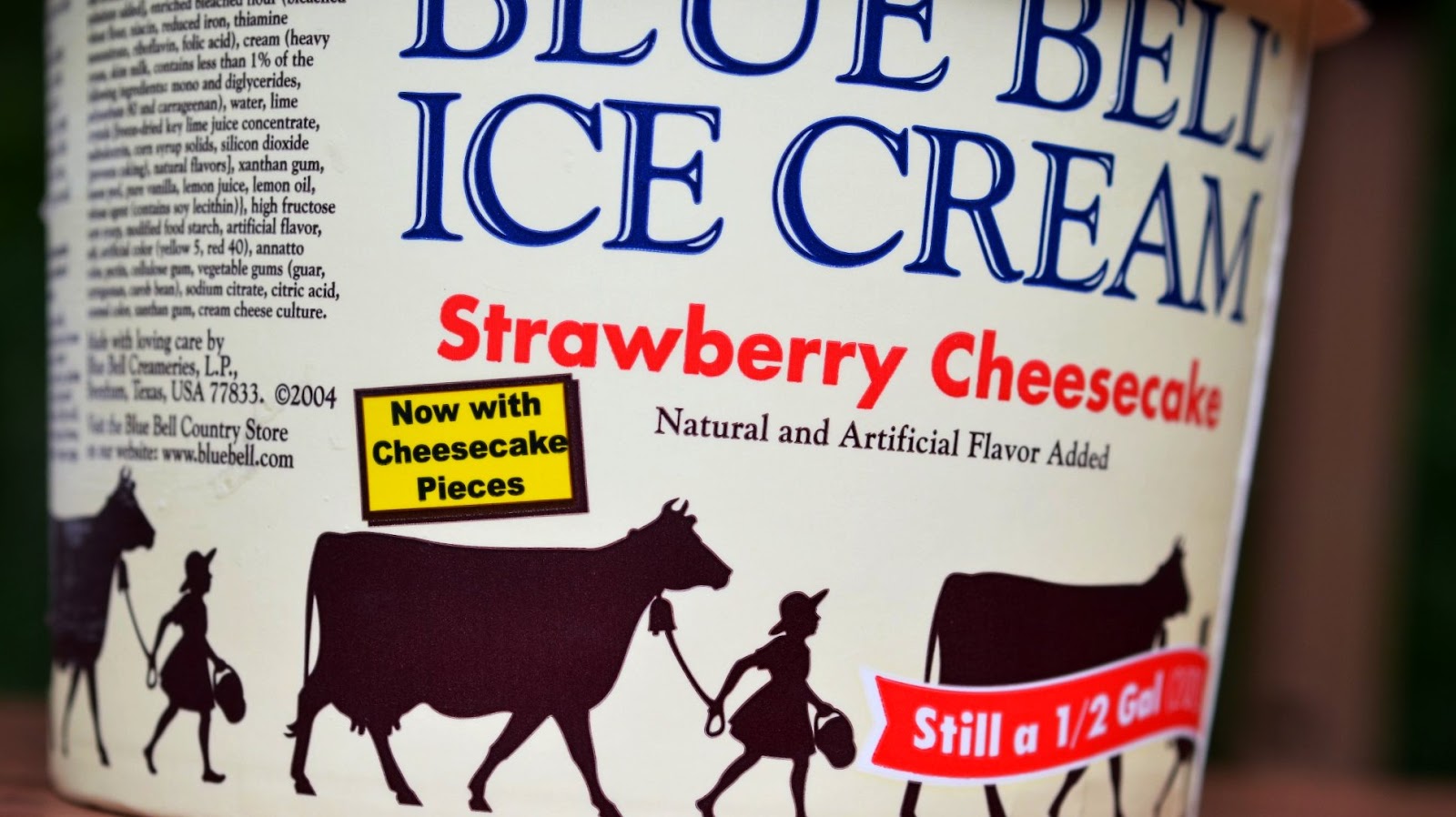 food and ice cream recipes REVIEW Blue Bell Strawberry Cheesecake