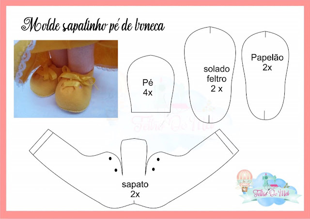 Molde De Sapato De Boneco Como Fazer Sapatinho De Boneca Atelier