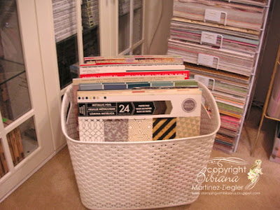 rolling basket for 12x12 paper pads
