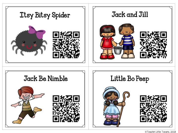 Teachin' Little Texans Nursery Rhyme QR Codes