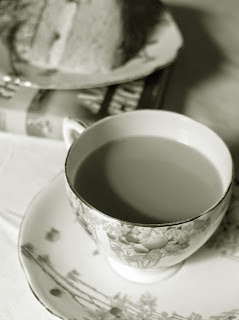 A cup of tea and a slice of cake