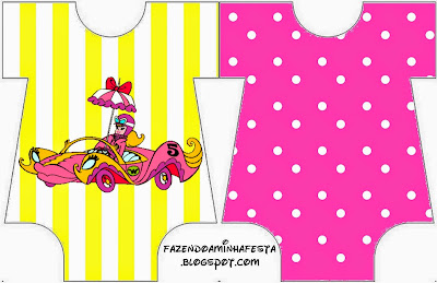 Penelope Glamour Retro: Invitaciones para Imprimir Gratis. Tarjeta con forma de Baby Bodysuit de Penelope Glamour Retro.