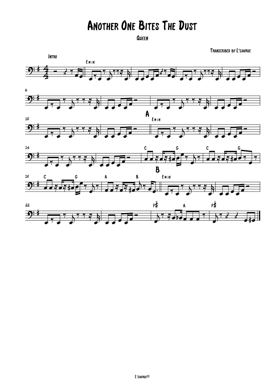 Bass transcriptions Queen bass lines (1)